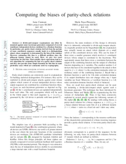 Computing the biases of parity-check relations