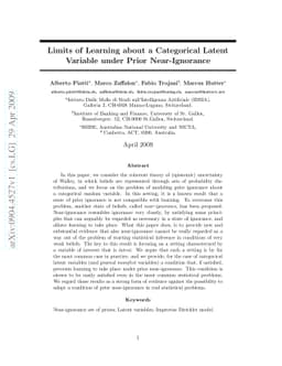 Limits of Learning about a Categorical Latent Variable under Prior
  Near-Ignorance
