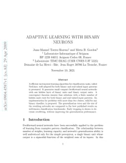 Adaptive Learning with Binary Neurons