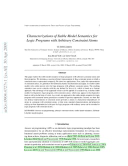 Characterizations of Stable Model Semantics for Logic Programs with
  Arbitrary Constraint Atoms