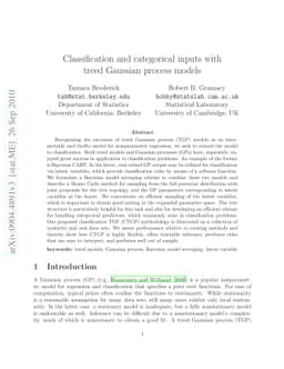 Classification and categorical inputs with treed Gaussian process models