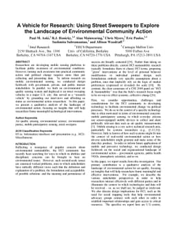 A Vehicle for Research: Using Street Sweepers to Explore the Landscape
  of Environmental Community Action