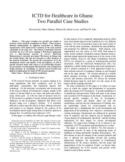 ICTD for Healthcare in Ghana: Two Parallel Case Studies
