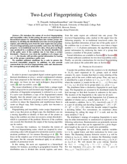 Two-Level Fingerprinting Codes