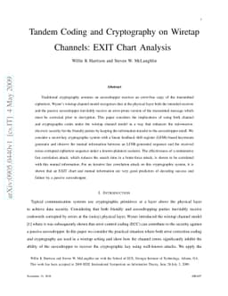 Tandem Coding and Cryptography on Wiretap Channels: EXIT Chart Analysis