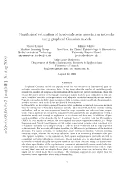 Regularized estimation of large-scale gene association networks using
  graphical Gaussian models