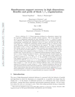Simultaneous support recovery in high dimensions: Benefits and perils of
  block $\ell_1/\ell_\infty$-regularization