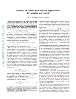 Feasibility of random basis function approximators for modeling and
  control
