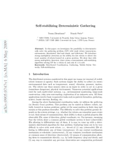 Self-stabilizing Determinsitic Gathering