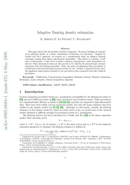 Adaptive Dantzig density estimation
