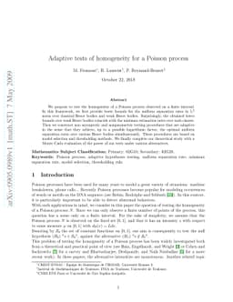 Adaptive tests of homogeneity for a Poisson process