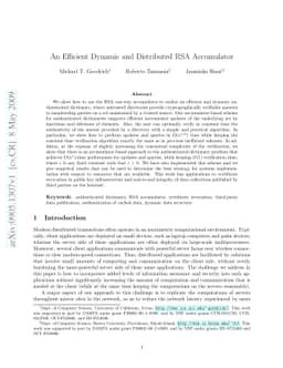 An Efficient Dynamic and Distributed RSA Accumulator
