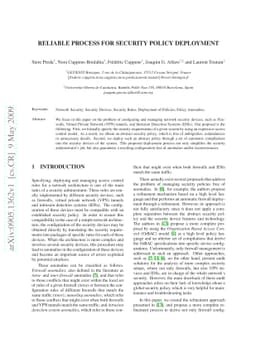 Reliable Process for Security Policy Deployment