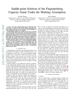 Saddle-point Solution of the Fingerprinting Capacity Game Under the
  Marking Assumption