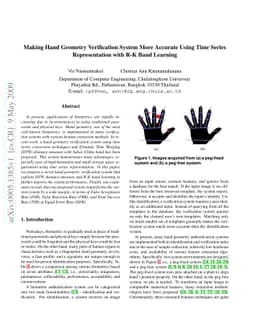 Making Hand Geometry Verification System More Accurate Using Time Series
  Representation with R-K Band Learning
