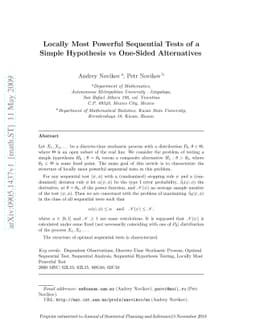 Locally most powerful sequential tests of a simple hypothesis vs
  one-sided alternatives