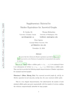 Supplementary material for Markov equivalence for ancestral graphs