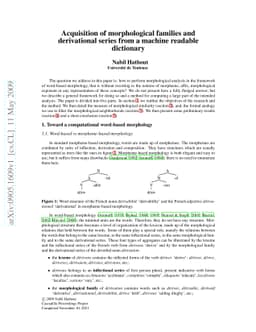 Acquisition of morphological families and derivational series from a
  machine readable dictionary