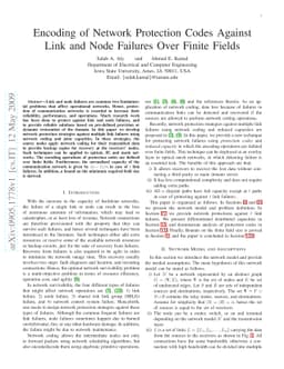 Encoding of Network Protection Codes Against Link and Node Failures Over
  Finite Fields