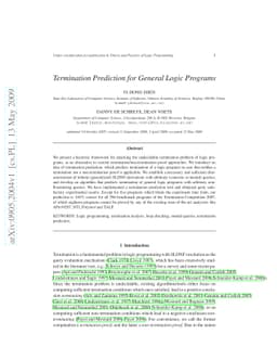 Termination Prediction for General Logic Programs