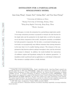 Estimation for a Partial-Linear Single-Index Model