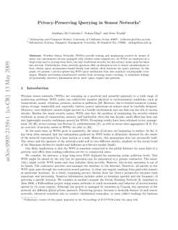 Privacy-Preserving Querying in Sensor Networks