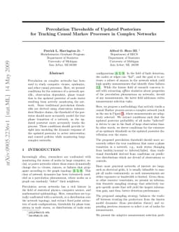 Percolation Thresholds of Updated Posteriors for Tracking Causal Markov
  Processes in Complex Networks