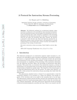 A protocol for instruction stream processing