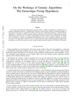 On the Workings of Genetic Algorithms: The Genoclique Fixing Hypothesis