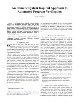 An Immune System Inspired Approach to Automated Program Verification