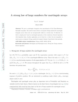 A strong law of large numbers for martingale arrays