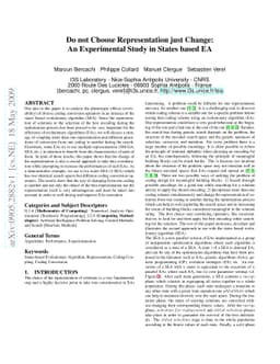 Do not Choose Representation just Change: An Experimental Study in
  States based EA