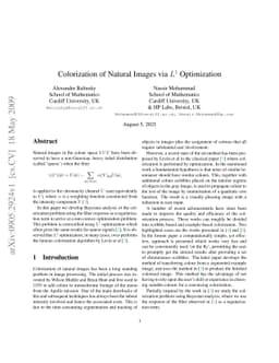 Colorization of Natural Images via L1 Optimization