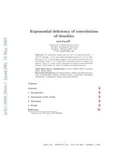 Exponential deficiency of convolutions of densities