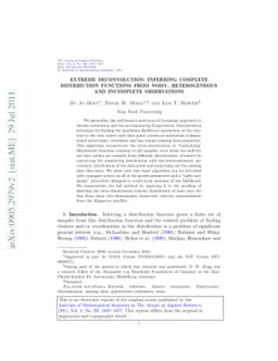 Extreme deconvolution: Inferring complete distribution functions from
  noisy, heterogeneous and incomplete observations