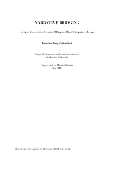 Narrative Bridging - a specification of a modelling method for game
  design