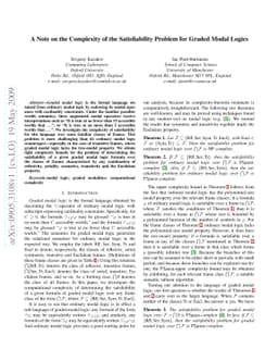 A Note on the Complexity of the Satisfiability Problem for Graded Modal
  Logics
