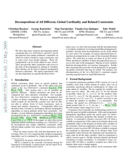 Decompositions of All Different, Global Cardinality and Related
  Constraints