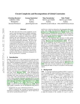 Circuit Complexity and Decompositions of Global Constraints