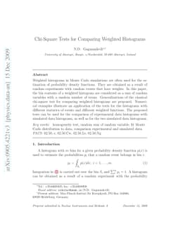 Chi-Square Tests for Comparing Weighted Histograms