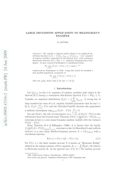 Large Deviations Application to Billingsley's Example