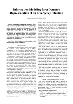 Information Modeling for a Dynamic Representation of an Emergency
  Situation