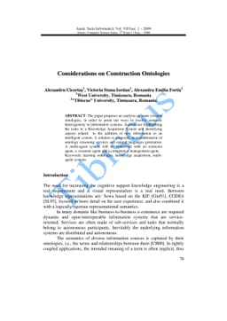 Considerations on Construction Ontologies