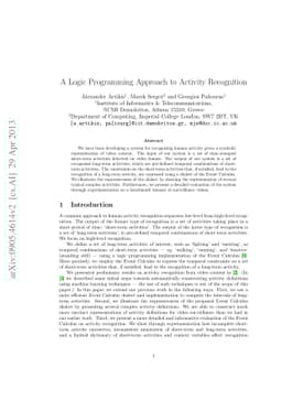 A Logic Programming Approach to Activity Recognition