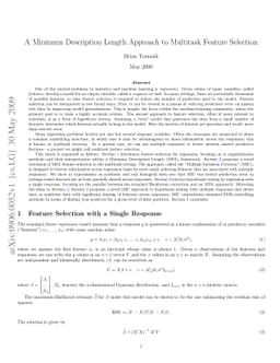 A Minimum Description Length Approach to Multitask Feature Selection