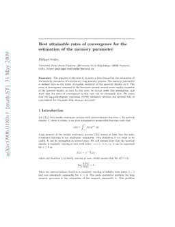 Best attainable rates of convergence for the estimation of the memory
  parameter