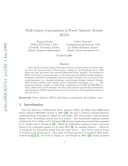 Multi-Linear cryptanalysis in Power Analysis Attacks MLPA