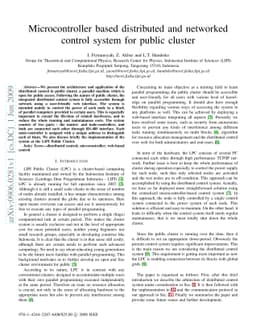 Microcontroller based distributed and networked control system for
  public cluster