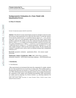 Semiparametric Estimation of a Noise Model with Quantization Errors