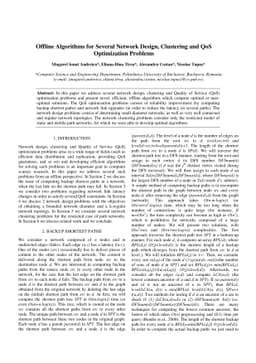 Offline Algorithms for Several Network Design, Clustering and QoS
  Optimization Problems